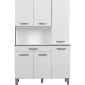 Oslo Buffet von 120 cm - 1 Schublade und 6 Türen - L 120 x D 40 x H 185 cm - Weiße Farbe