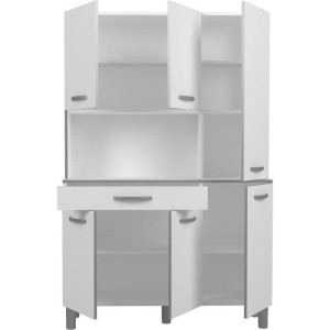 Oslo Buffet von 120 cm - 1 Schublade und 6 Türen - L 120 x D 40 x H 185 cm - Weiße Farbe