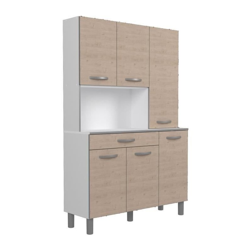 Oslo Buffet 120 cm - 1 Schublade und 6 Türen - L 120 x D 40 x H 185 cm - Chene Farbe