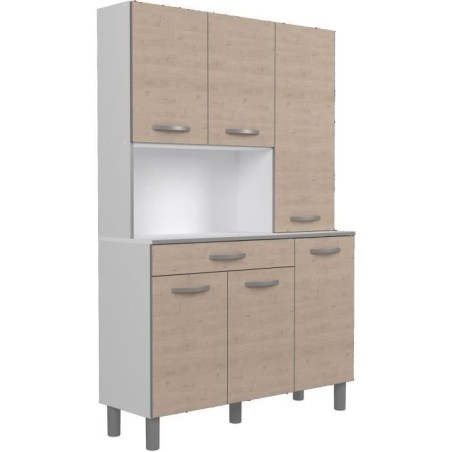 Oslo Buffet 120 cm - 1 Schublade und 6 Türen - L 120 x D 40 x H 185 cm - Chene Farbe