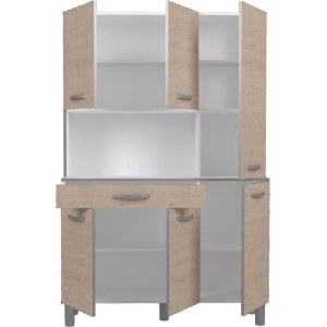 Oslo Buffet 120 cm - 1 Schublade und 6 Türen - L 120 x D 40 x H 185 cm - Chene Farbe