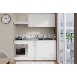 Komplette Oslo Kitchen - L 180 cm - Mat White - Arbeitsplan enthalt...