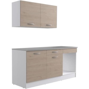 Komplette Oslo Kitchen - L 180 cm - Chene - Arbeitsplan enthalten