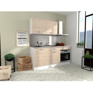 Komplette Oslo Kitchen - L 180 cm - Chene - Arbeitsplan enthalten