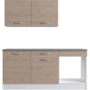 Komplette Oslo Kitchen - L 180 cm - Chene - Arbeitsplan enthalten