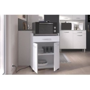 Desserte de cuisine L 60cm - Blanc mat - OSLO