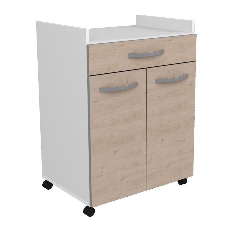 Oslo serviert 60 cm - 1 Schublade und 1 Tür - L 60 x D 44 x H 81 cm - Chene Farbe