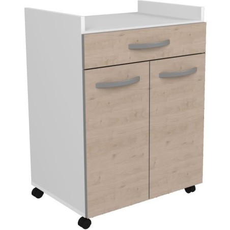 Oslo served 60 cm - 1 drawer and 1 door - L 60 x D 44 x H 81 cm - Chene color