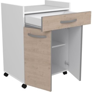Oslo serviert 60 cm - 1 Schublade und 1 Tür - L 60 x D 44 x H 81 cm - Chene Farbe