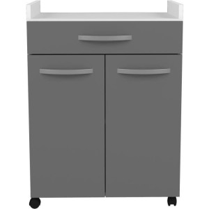 Oslo serviert 60 cm - 1 Schublade und 1 Tür - L 60 x D 44 x H 81 cm - Brillante graue Farbe - Ekipa