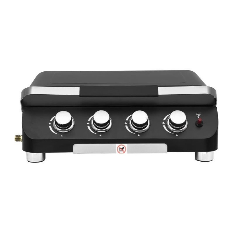 COOKING BOX Plancha a gaz PALMA - 4 feux - 10kW - 69x51x35 cm - Surface de cuisson: 62x35 cm - Noir