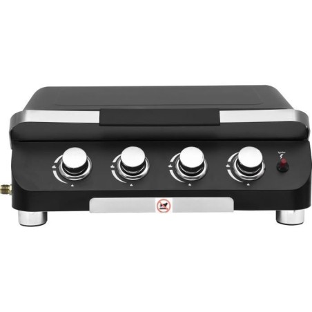 Gas griddle - COOKING BOX - PALMA - 4 burners - 69 X 51 X 35 cm - Black