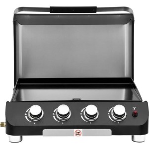 COOKING BOX Plancha a gaz PALMA - 4 feux - 10kW - 69x51x35 cm - Surface de cuisson: 62x35 cm - Noir