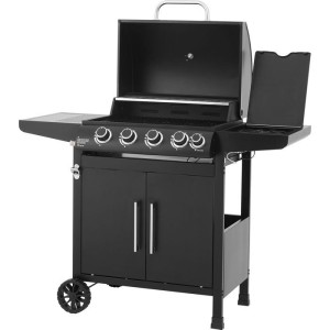 Barbecue a gaz - Paarl - 4 brûleurs - Surface de cuisson principal : 60 x 42 cm - Grille de maintien au chaud - Acier