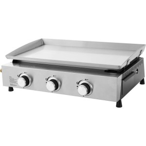 Plancha a gaz - Cookingbox - Faro - 3 brûleurs - Surface de cuisson : 61 x 35 cm - Cuve en acier - Acier inoxydable