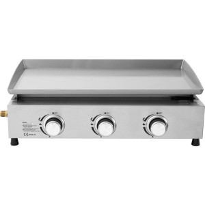 Gasgrillplatte – Kochbox – Faro – 3 Brenner – Kochfläche: 61 x 35 cm – Stahlschüssel – Edelstahl