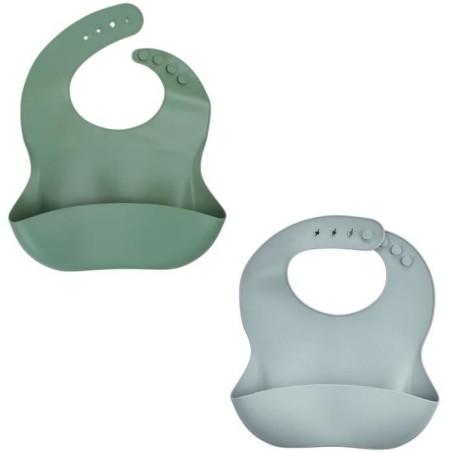 SET MIT 2 LÄTZCHEN AUS SILIKON, 1 KAKTUSGRÜN + 1 GRAU