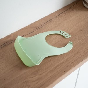 SET OF 2 CELADON GREEN BIBOU BIBS - CHARM GREY