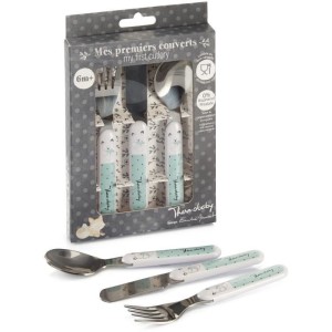 Pack repas - THERMOBABY - Inox - Gobelet, Bol, Assiette creuse, Set de couverts