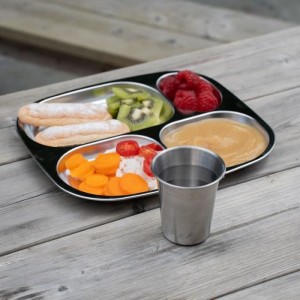 Plateau compartimenté - THERMOBABY - 4 compartiment - Sans BPA - Inox