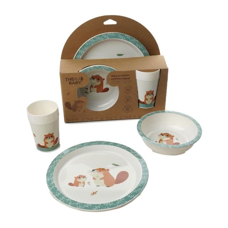 Mein erstes Mikrowellen-Mahlzeitenset - THERMOBABY - Castor - Teller, Schüssel, Tasse
