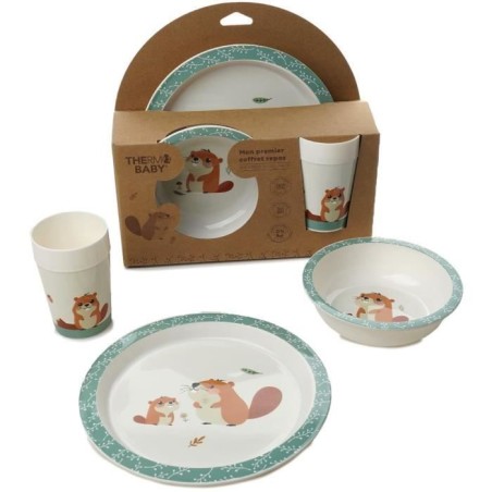 Mein erstes Mikrowellen-Mahlzeitenset - THERMOBABY - Castor - Teller, Schüssel, Tasse