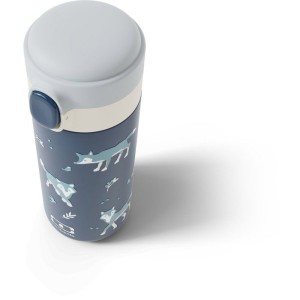 Gourde isotherme a bec verseur - MONBENTO - Enfants - Bouchon ouverture rapide - Pop Wolf