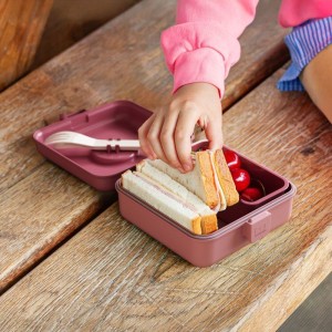 Kinder-Sandwichbox – MONBENTO – Inkl. Besteck – BPA-frei – Farbe: Snacky Rose Blush