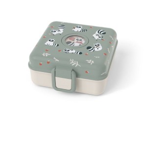Boite a Sandwich Enfant - MONBENTO - Couverts inclus - Sans BPA - Snacky Raccoon