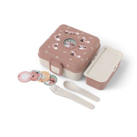 Boite a Sandwich Enfant - MONBENTO - Couverts inclus - Sans BPA - Snacky Fox