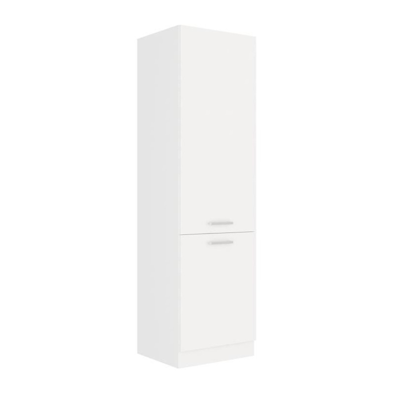 ATLAS Colonne de cuisine 2 portes - L 60 x P 58 x H 210 cm - Décor blanc