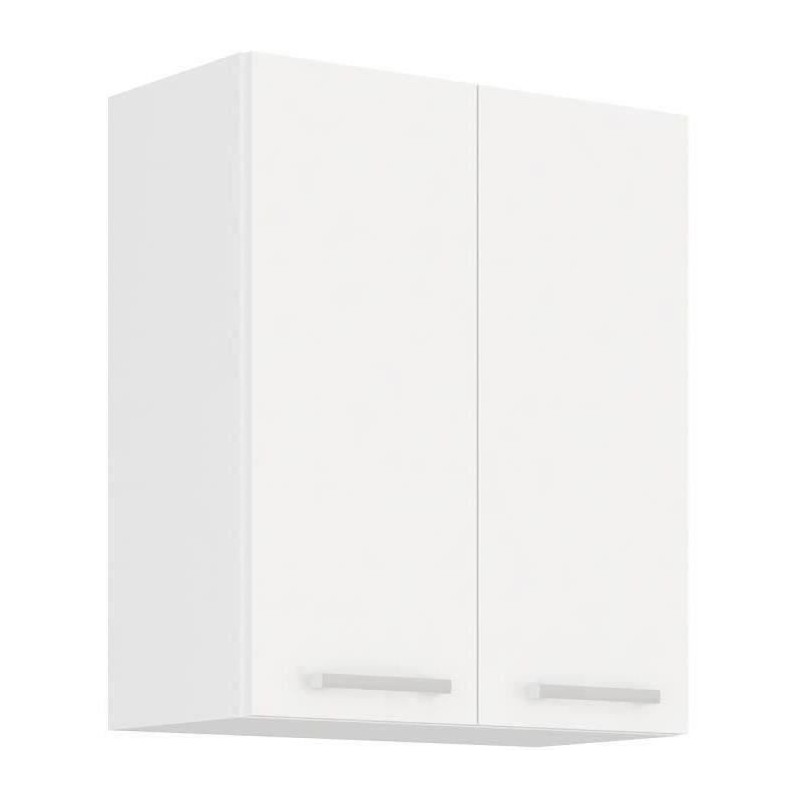 ATLAS Tall unit with 2 doors - White decor - L60 cm