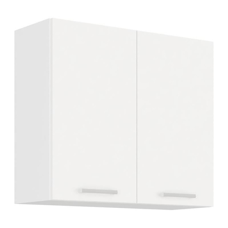 ATLAS Tall unit with 2 hinged doors - White decor - L80 cm