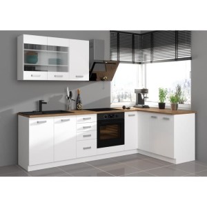 ATLAS Meuble haut 2 portes battantes - Décor blanc - L80 x P31 x H72