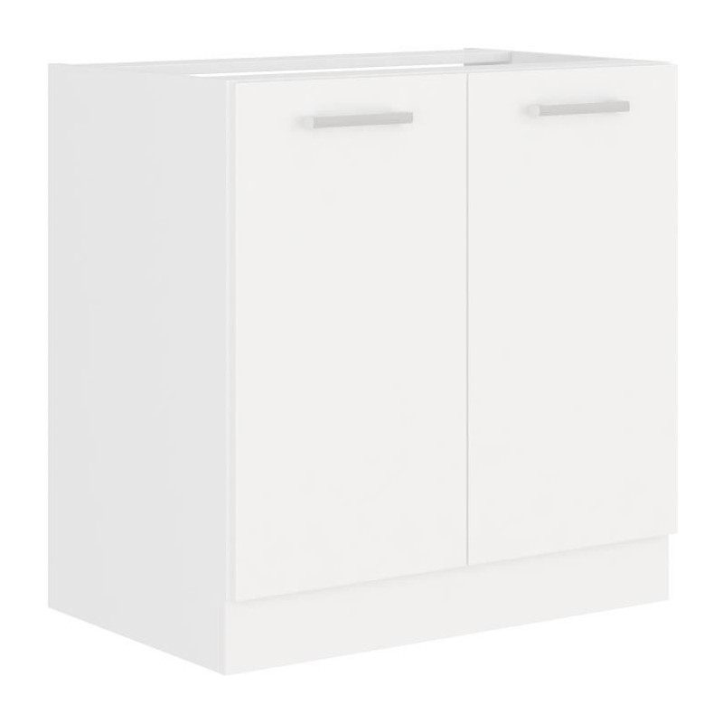 ATLAS 2-türiges Spülbecken – L 80 x H 82 x T52 cm – weißes Dekor – ohne Arbeitsplatte verkauft