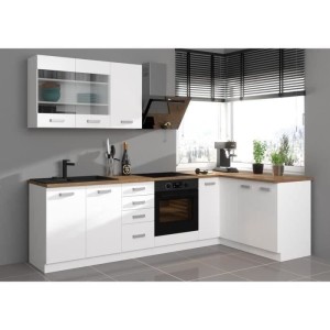 ATLAS 2-door sink unit - L 80 x H 82 x D52 cm - White decor - Sold without worktop
