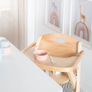 Klappbarer Hochstuhl – ROBA – SMART ZUSAMMENKLAPPBAR – Tablett + Sicherheitsgurt – Naturholz