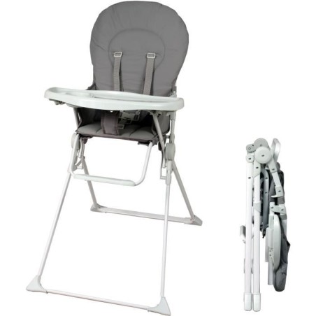 BAMBISOL Fixed high chair with adjustable shelf in gray depth