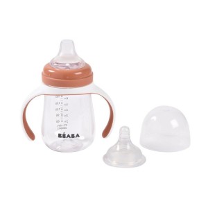 2-in-1-Trainingsflasche - BEABA - 210 ml - Terrakotta