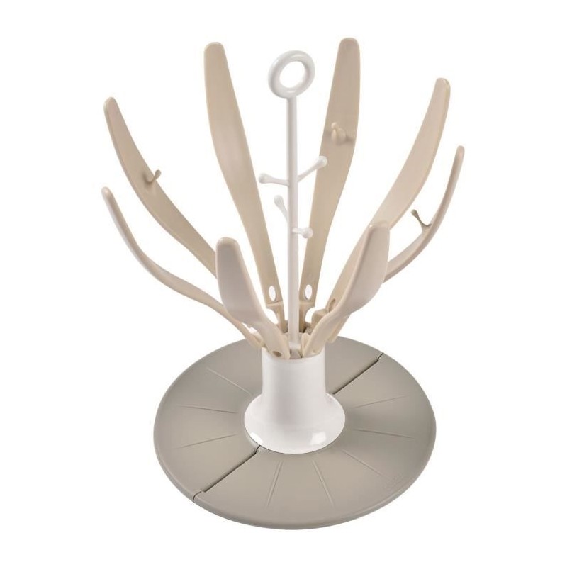 Egoutte-biberons pliable Flower - BEABA - Jusqu'a 8 biberons - Argile