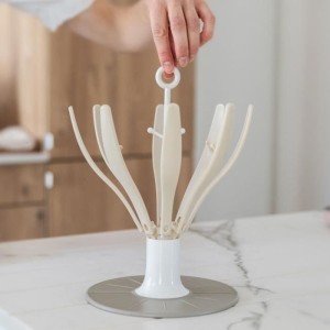 Zusammenklappbarer Flaschentrockner in Blumenform - BEABA - Für bis zu 8 Flaschen - Ton