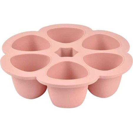 BEABA Multiportions en silicone de qualité premium, résistance thermique, couvercle hermétique, Fabriqué en Italie, 6x90 ml