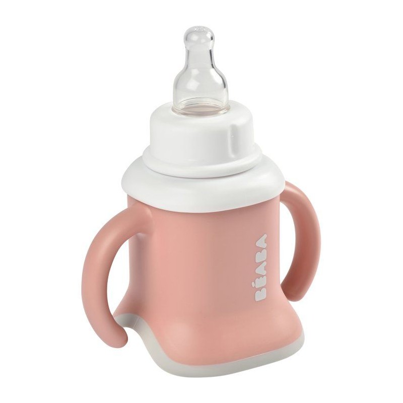 Tasse 3-en-1 - BEABA - Evoluclip - Vieux rose