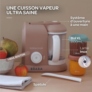BEABA EXKLUSIV, Babycook Solo, 4-in-1-Babyroboter, Herd-Mixer, Pralin
