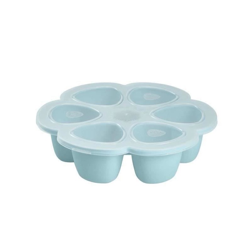 BEABA Multiportions en silicone de qualité premium, résistance thermique, couvercle hermétique, Fabriqué en Italie, 6x90 ml