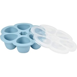 BEABA Multiportions en silicone de qualité premium, résistance thermique, couvercle hermétique, Fabriqué en Italie, 6x90 ml