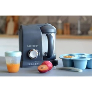 BEABA Multiportions en silicone de qualité premium, résistance thermique, couvercle hermétique, Fabriqué en Italie, 6x90 ml