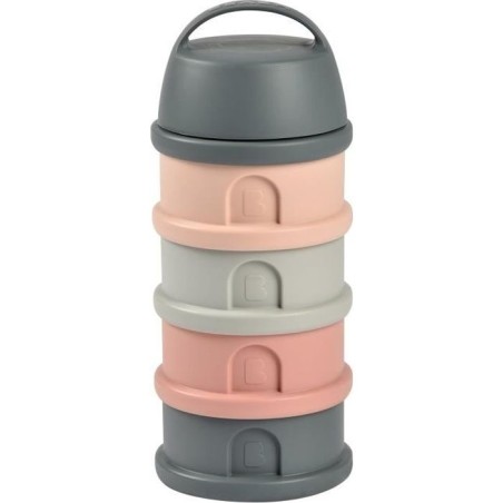 Boîte doseuse BEABA - 4 compartiments - mineral grey/pink