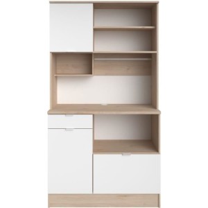 Küchen-Sideboard - BECOOL - 100,2 x 185,7 x 45,3 cm - Eiche / Weiß ...