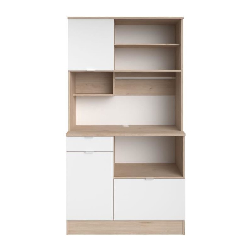 Buffet de cuisine - BECOOL - 100,2 x 185,7 x 45,3 cm - Chene / Blanc - PARISOT